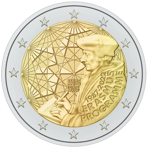 2-Euro-Gemeinschaftsausgabe 2022 – 35 Jahre Erasmus-Programm, Gewinnermotiv