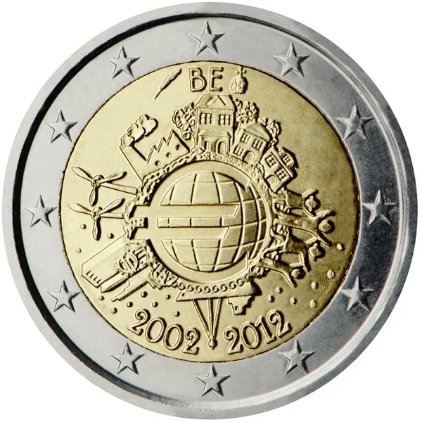 Belgien 10 Jahre Euro-Bargeld